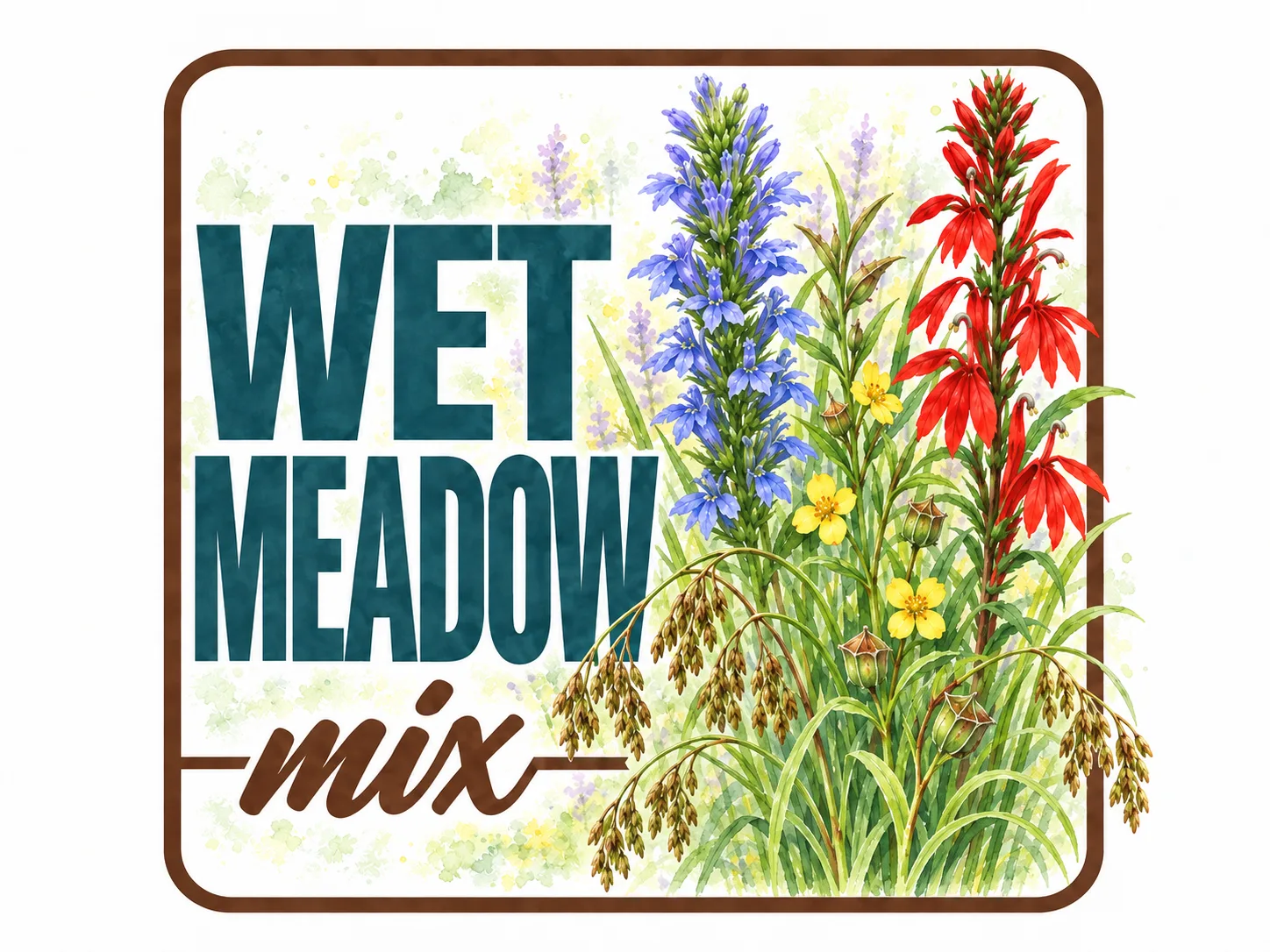 Native wildflower seed mix for wet soil